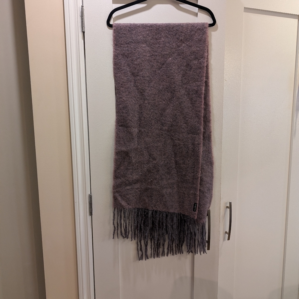 😍 Mohair/Wool Scarf. Mauve/Grey.